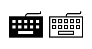 Klavye simgesi vektör illüstrasyonu. Klavye işareti ve simgesi