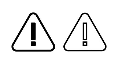 Ünlem tehlikesi işareti illüstrasyonu. Dikkat işareti ve sembol. Tehlike uyarısı işareti