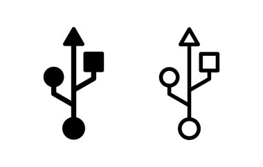 Usb simge vektör illüstrasyonu. Flaş disk işareti ve sembol. Flash disk işareti.