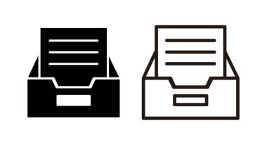 Dizin simgesi illüstrasyonunu arşivle. Belge vektör simgesi. Depolama simgesini arşivle.