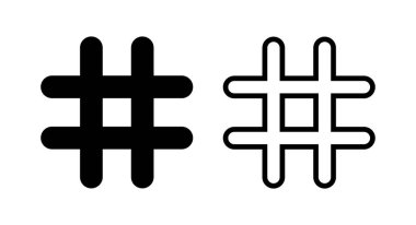 Etiket simgesi vektör illüstrasyonu. hashtag işareti ve sembol