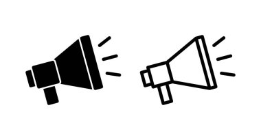 Megafon ikon vektör çizimi. Hoparlör işareti ve sembol