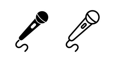Mikrofon ikonu vektör çizimi. Karaoke işareti ve sembol