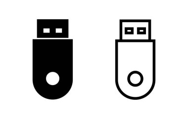 Usb simge vektör illüstrasyonu. Flaş disk işareti ve sembol. Flash disk işareti.