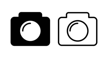Kamera simgesi vektör illüstrasyonu. Fotoğraf makinesi işareti ve sembol. fotoğrafçılık simgesi.
