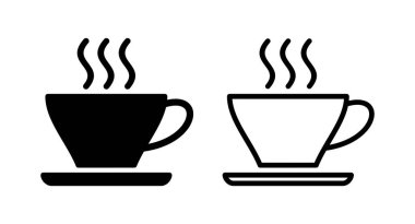 Kahve fincanı ikonu vektör illüstrasyonu. Kahve işareti ve sembol.