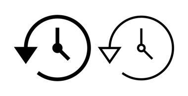 Tarih ikonu vektör illüstrasyonu. Son olay geçmişi işareti ve simgesi