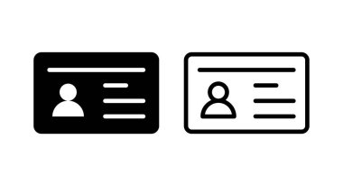 Lisans simgesi vektör illüstrasyonu. Kimlik kartı simgesi. Sürücü ehliyeti, personel kimlik kartı 