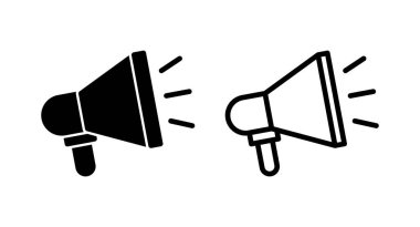 Megafon ikon vektör çizimi. Hoparlör işareti ve sembol