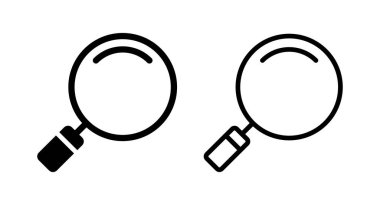 Arama simgesi vektör illüstrasyonu. Büyüteç işareti ve sembolü ara