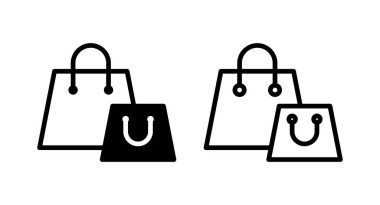 Alışveriş poşeti ikon vektör illüstrasyonu. Alışveriş işareti ve sembol