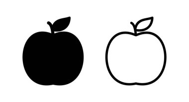 Elma ikonu vektör illüstrasyonu. Web tasarımı için elma işareti ve semboller.