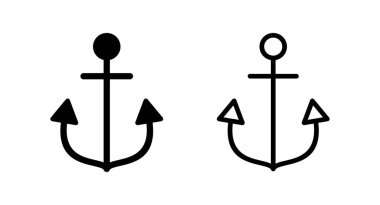 Çapa simgesi vektör illüstrasyonu. Çapa işareti ve sembol. Çapa deniz simgesi.