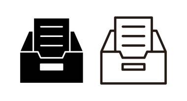 Dizin simgesi illüstrasyonunu arşivle. Belge vektör simgesi. Depolama simgesini arşivle.