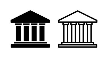 Banka simgesi vektör illüstrasyonu. Banka işareti ve sembol, müze, üniversite