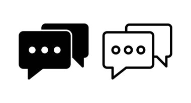Sohbet ikonu vektör illüstrasyonu. Konuşma balonu işareti ve sembol. Yorum simgesi. ileti