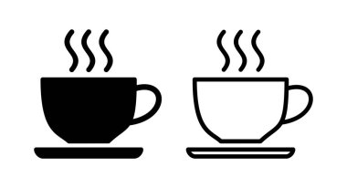 Kahve fincanı ikonu vektör illüstrasyonu. Kahve işareti ve sembol.