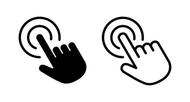 El ile ikon vektör illüstrasyonuna tıklayın. İşaret ve sembol. el imleç simgesi