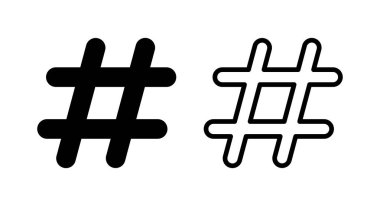 Etiket simgesi vektör illüstrasyonu. hashtag işareti ve sembol