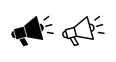 Megafon ikon vektör çizimi. Hoparlör işareti ve sembol