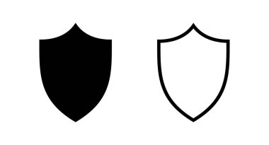 Kalkan simgesi vektör illüstrasyonu. Koruma ikonu. Güvenlik işareti ve sembol