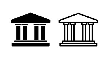 Banka simgesi vektör illüstrasyonu. Banka işareti ve sembol, müze, üniversite