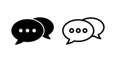 Sohbet ikonu vektör illüstrasyonu. Konuşma balonu işareti ve sembol. Yorum simgesi. ileti