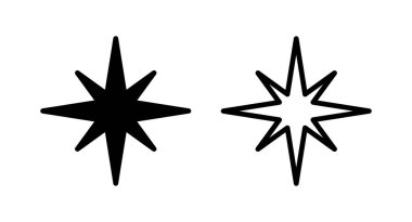 Pusula simgesi vektör illüstrasyonu. ok pusula simgesi işareti ve sembolü