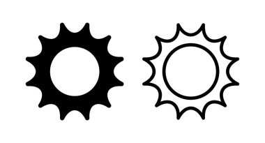 Güneş ikonu vektör illüstrasyonu. Parlaklık işareti ve sembol.