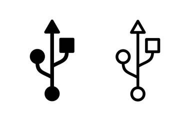 Usb simge vektör illüstrasyonu. Flaş disk işareti ve sembol. Flash disk işareti.