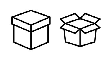 Kutu simgesi vektör illüstrasyonu. kutu işareti ve sembol, paket, paket