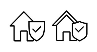 Ev sigortası ikonu vektör illüstrasyonu. ev koruma işareti ve sembol