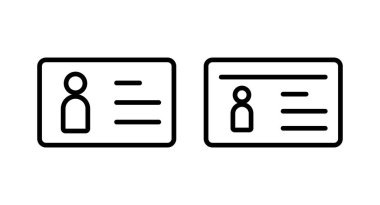 Lisans simgesi vektör illüstrasyonu. Kimlik kartı simgesi. Sürücü ehliyeti, personel kimlik kartı 