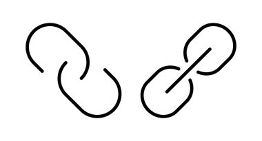 Bağlantı simgesi vektör illüstrasyonu. Hiper bağlantı zinciri işareti ve sembolü