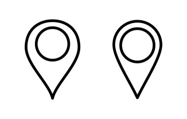 Pin simgesi vektör illüstrasyonu. Yer işareti ve sembol. hedef simgesi. harita iğnesi