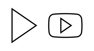 Simge vektör illüstrasyonunu çal. Düğme işareti ve sembolü çal