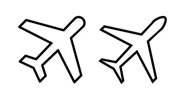 Düzlem ikonu vektör illüstrasyonu. Uçak işareti ve sembol. Uçuş taşıma sembolü. Seyahat işareti. uçak.