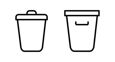 Çöp ikonu vektör illüstrasyonu. Çöp kutusu simgesi. İşareti ve sembolü sil.