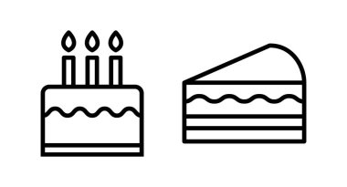 Kek simgesi vektör illüstrasyonu. Pasta işareti ve sembol. Doğum günü pastası simgesi