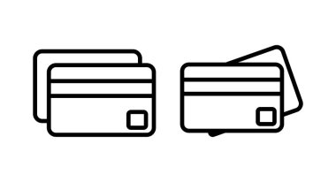 Kredi kartı ikonu vektör illüstrasyonu. Kredi kartı ödeme imzası ve sembolü