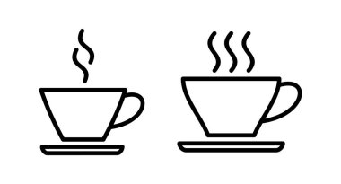Kahve fincanı ikonu vektör illüstrasyonu. Kahve işareti ve sembol.