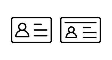 Lisans simgesi vektör illüstrasyonu. Kimlik kartı simgesi. Sürücü ehliyeti, personel kimlik kartı 