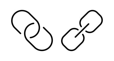 Bağlantı simgesi vektör illüstrasyonu. Hiper bağlantı zinciri işareti ve sembolü