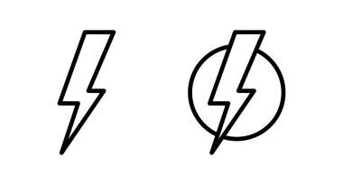 Şimşek simgesi vektör illüstrasyonu. Elektrik işareti ve sembol. Güç simgesi. enerji işareti