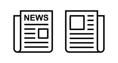 Gazete ikonu vektör illüstrasyonu. Haber kağıdı işareti ve sembolize