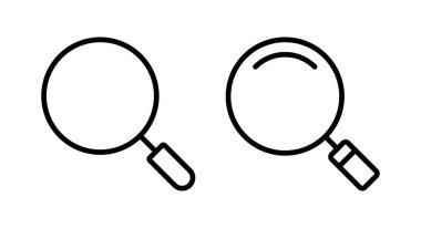 Arama simgesi vektör illüstrasyonu. Büyüteç işareti ve sembolü ara