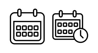 Takvim simgesi vektör illüstrasyonu. Takvim işareti ve sembol. Simge simgesini ayarla