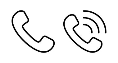 Simge vektör illüstrasyonunu ara. Telefon işareti ve sembol. Telefon ikonu. Bizimle irtibata geç 