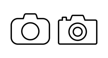 Kamera simgesi vektör illüstrasyonu. Fotoğraf makinesi işareti ve sembol. fotoğrafçılık simgesi.