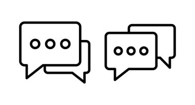 Sohbet ikonu vektör illüstrasyonu. Konuşma balonu işareti ve sembol. Yorum simgesi. ileti